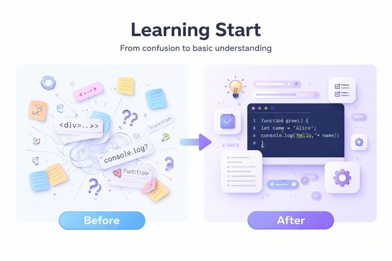 Learning start before/after diagram