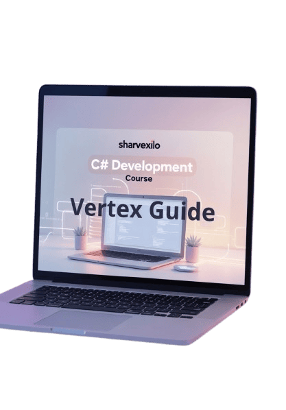 Laptop displaying C# digital course 'Drift Suite'